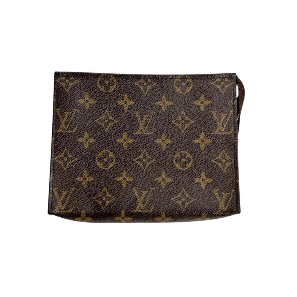 LOUIS VUITTON Authentic Brown Monogram Canvas Pochette Pouch